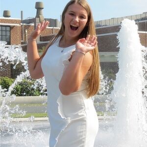 White Ruffled Sleeveless Dress